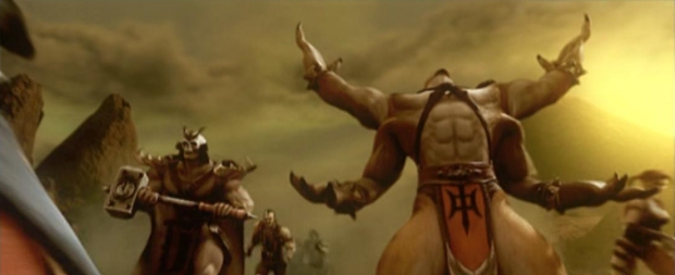 Shao Kahn and Kintaro in Mortal Kombat: Armageddon