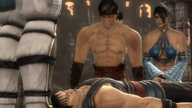 Liu Kang and Kitana mourn Kung Lao in Mortal Kombat 9
