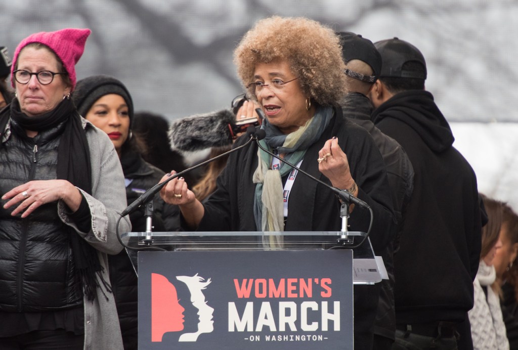 Angela Davis speaking at Women's March