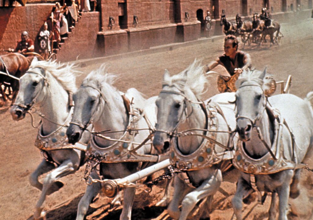 Charlton Heston Chariot Race in Ben-Hur