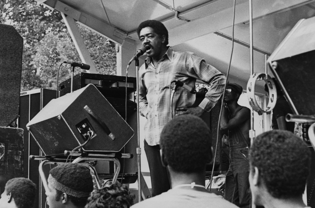 Bobby Seale giving a speech in Washington D.C.