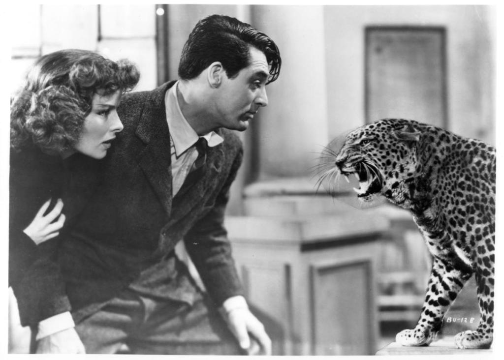Katharine Hepburn and Cary Grant in Bringing Up Baby