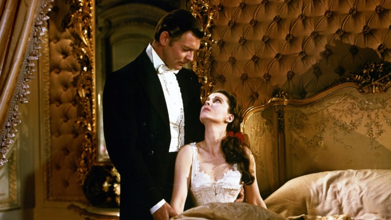 Clark Gable and Vivien Leigh as Rhett Butler and Scarlett O'Hara in Gone with the Wind