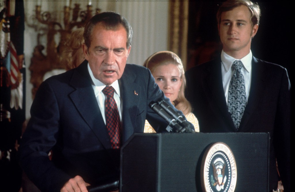 Richard Nixon announces his resignation