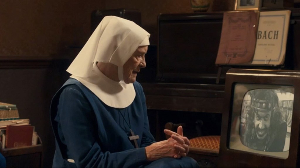 Sister Monica Joan watching Doctor Who in Call The Midwife