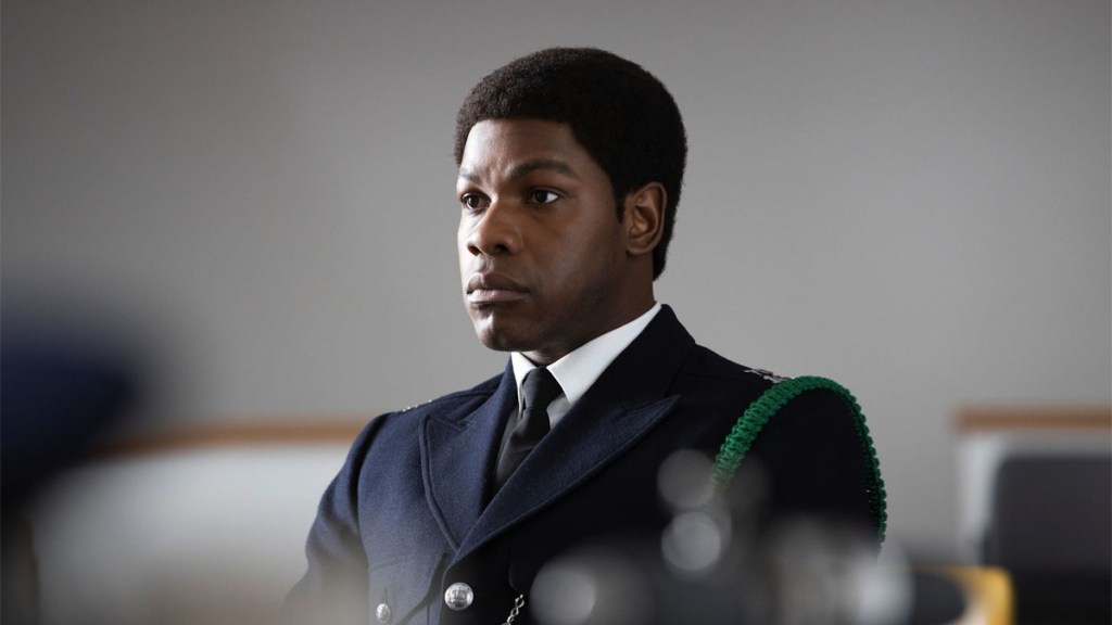 John Boyega in Steve McQueen Red White and Blue