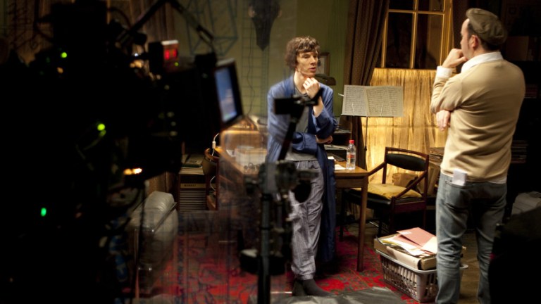 Benedict Cumberbatch & Paul McGuigan on the Set of Sherlock