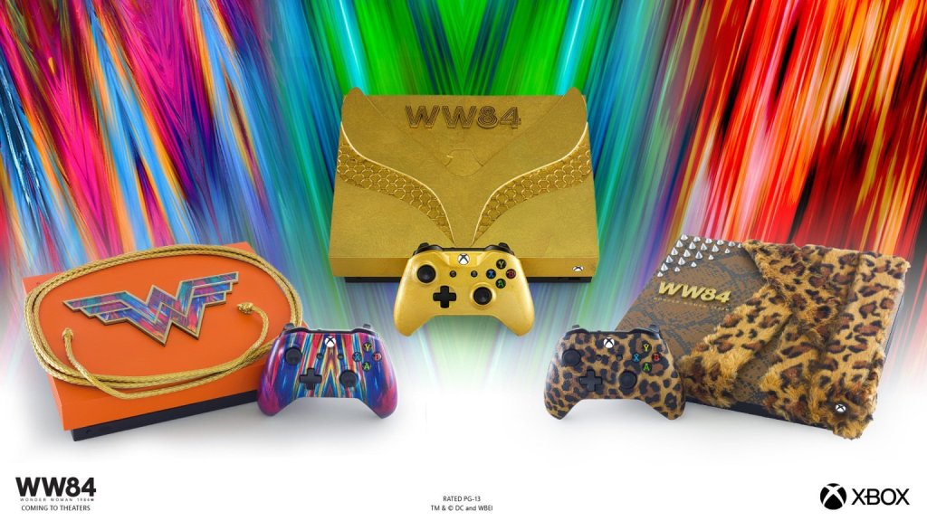 Wonder Woman 1984 themed Xbox One X consoles