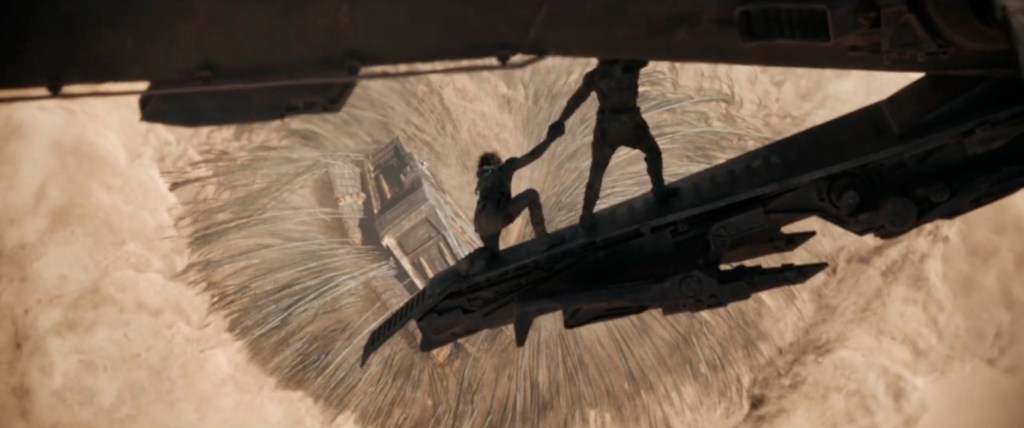 the Spice Harvester Gets Swallowed by a Sandworm in Dune