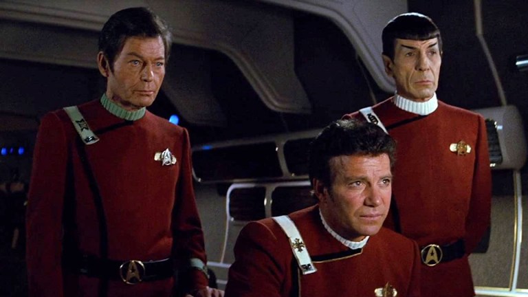 DeForest Kelley, William Shatner and Leonard Nimoy in Star Trek II: The Wrath of Khan