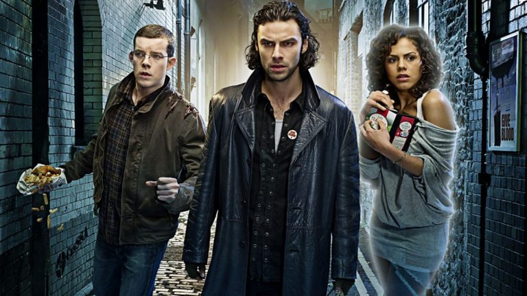 Russell Tovey, Aidan Turner and Lenora Crichlow in Being Human