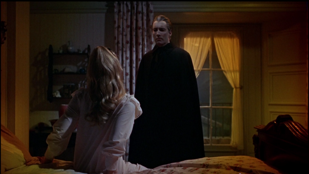 Christopher Lee and Veronica Carlson in Dracula Has Risen from the Grave