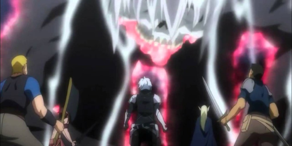 DanMachi Season 1 Episode 13: Bell fights Goliath with party