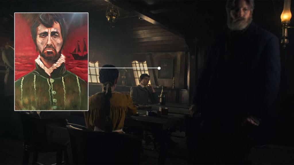 Mark Gatiss portrait of Christopher Lee in Dracula episode 2