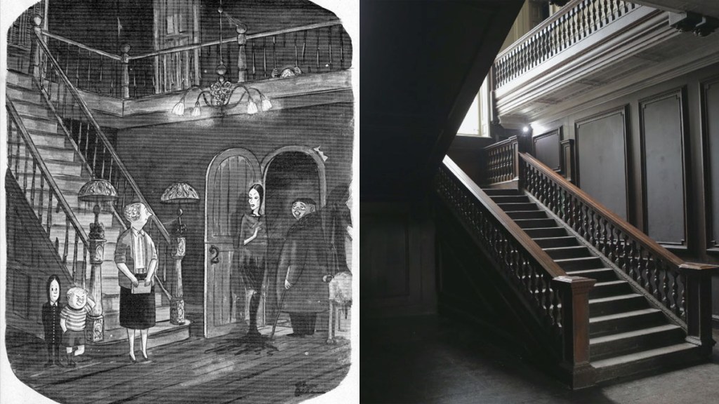 Inside No 9 The Harrowing behind the scenes Addams Family cartoon and Langleybury filming location