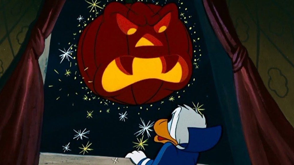 Donald Duck and Talking Jack O'Lantern in Trick or Treat