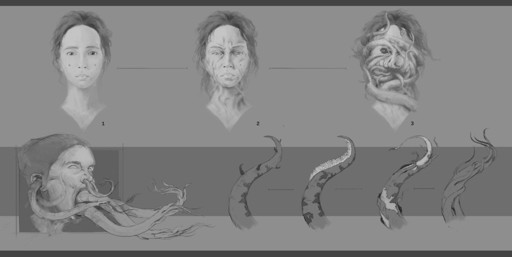 Kumiho face sketch Lovecraft Country