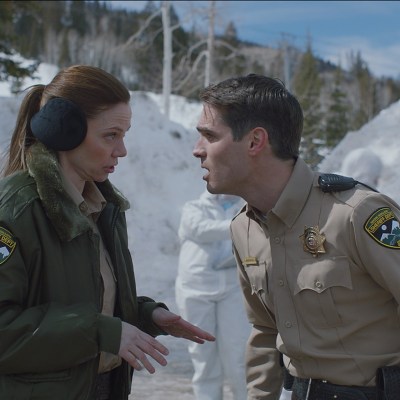 Riki Lindhome and Jim Cummings in The Wolf of Snow Hollow