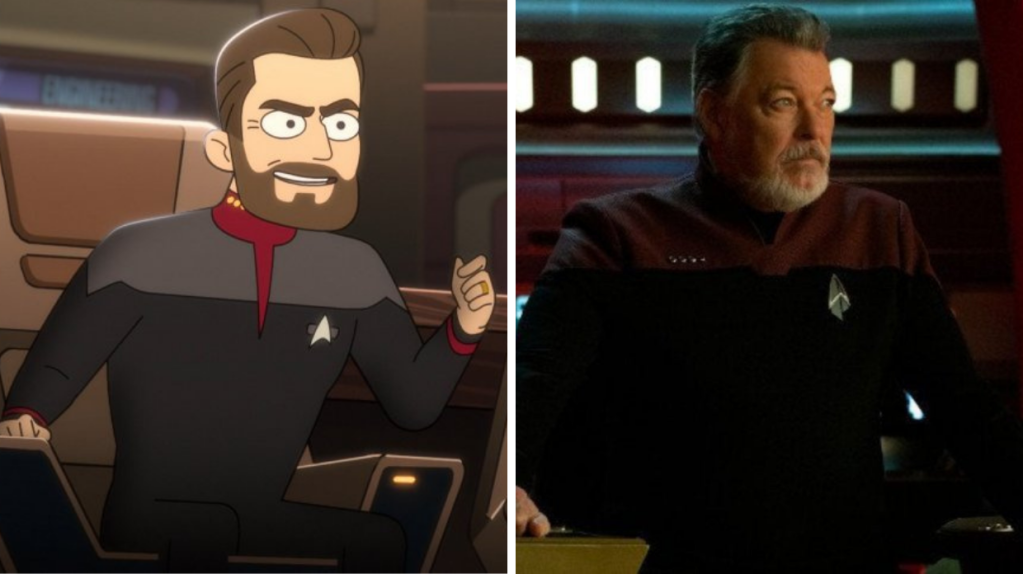 Riker in Star Trek: Lower Decks and Star Trek: Picard Season Finales
