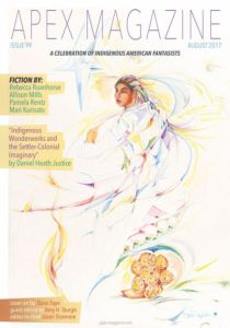 The cover for the Apex Magazine issue that includes Rebecca Roanhorse's "Welcome to Your Authentic Indian Experience"