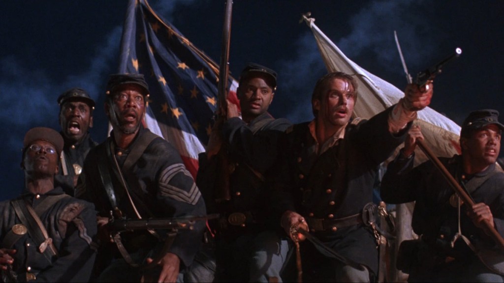 Cary Elwes and Morgan Freeman in Glory