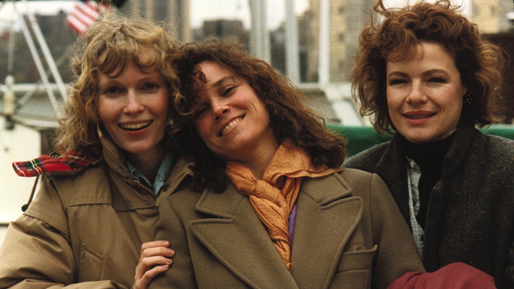 Mia Farrow, Dianne Wiest, and Barbara Hershey in Hannah and Her Sisters