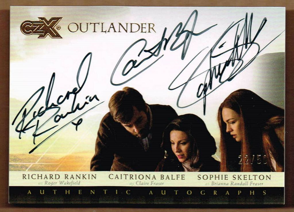 Outlander: Autograph Card with Roger Wakefield, Claire Fraser, and Brianna Randall Fraser
