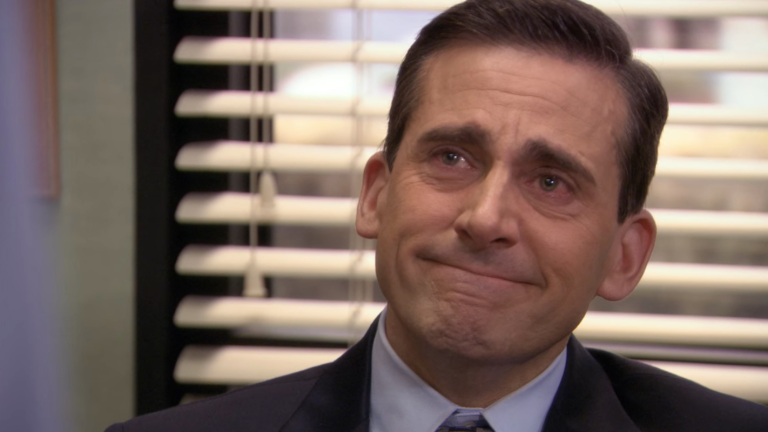 Michael Scott from The Office, crying