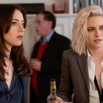 Kristen Stewart and Aubrey Plaza as Abby and Riley in Happiest Season
