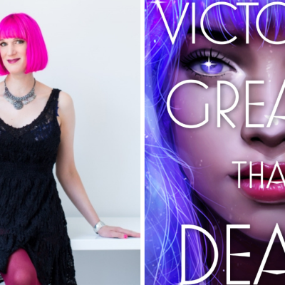 Author Charlie Jane Anders and the Cover of Victories Greater Than Death