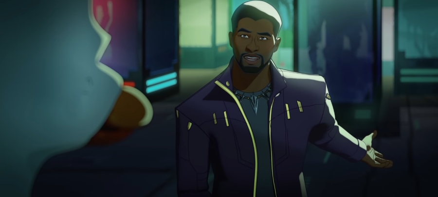 Prince T'Challa as Star-Lord with Howard the Duck