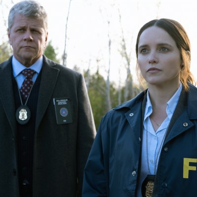 Clarice (Rebecca Breeds) and Paul Krendler (Michael Cudlitz) in CBS's Clarice