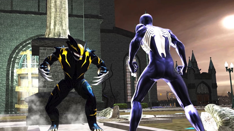 Symbiote Wolverine vs. Symbiote Spider-Man in Spider-Man: Web of Shadows