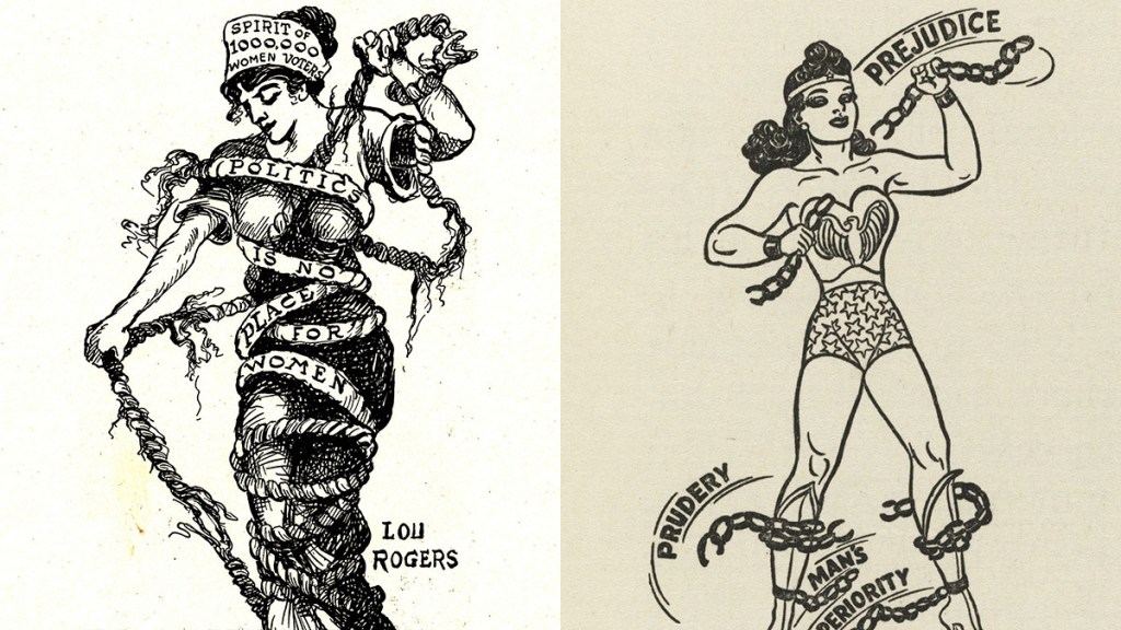 Lou Rogers Chains Cartoon and Wonder Woman