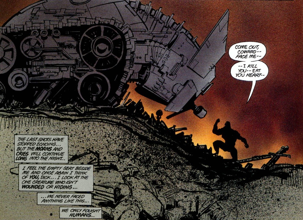 the Batmobile in DC's The Dark Knight Returns comic by Frank Miller