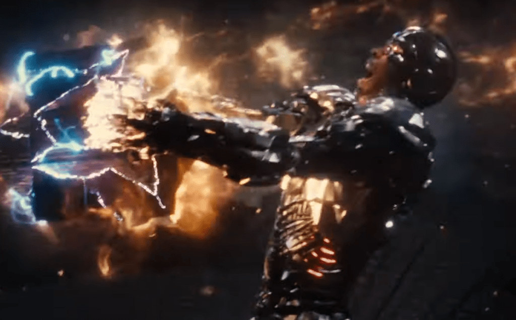 Cyborg and the Mother Box in Zack Snyder's Justice League
