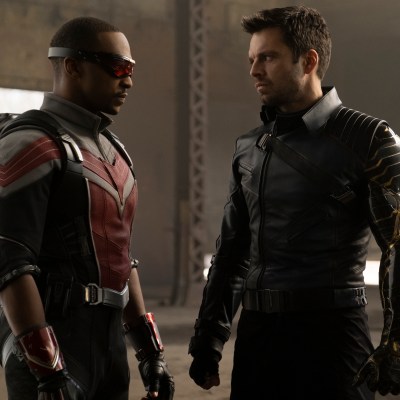Anthony Mackie as Sam Wilson and Sebastian Stan as Bucky Barnes in The Falcon and the Winter Soldier