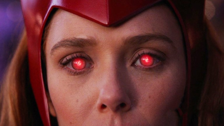 A Closeup Of Elizabeth Olsen As Scarlet Witch In WandaVision