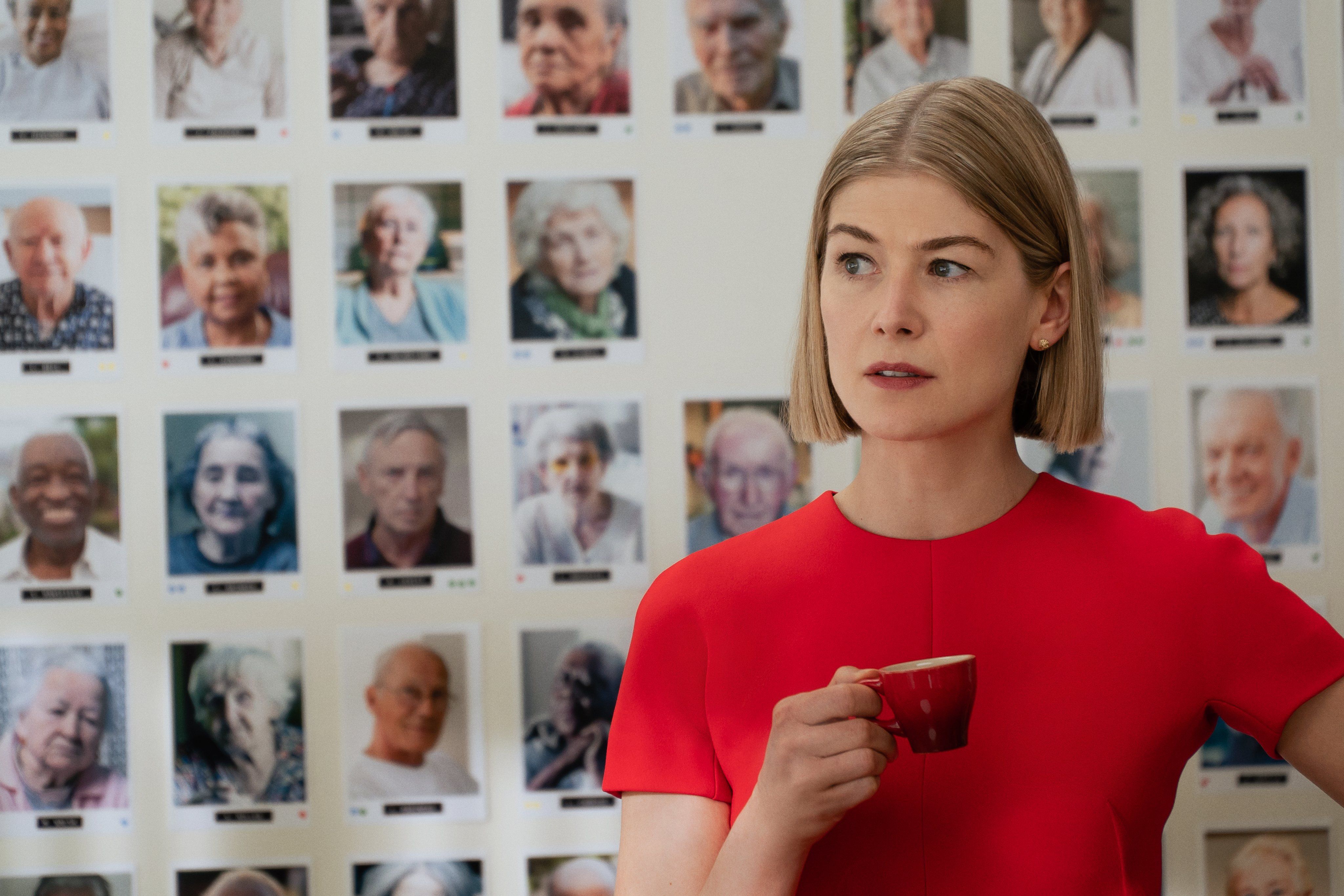 Minh tinh Rosamund Pike vào vai Marla Grayson, một phụ nữ xinh đẹp, thông minh nhưng bất chấp thủ đoạn để đạt được mục đích