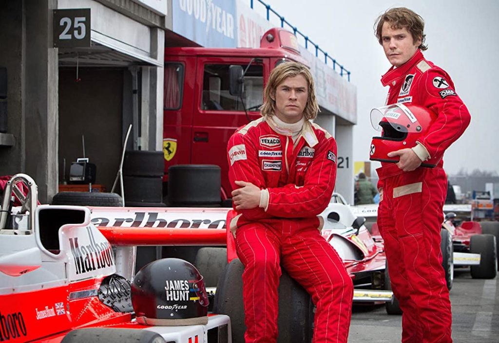 Chris Hemsworth and Daniel Bruhl in Rush