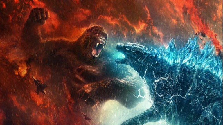 King Kong Punches Godzilla in the face in Godzilla vs. Kong
