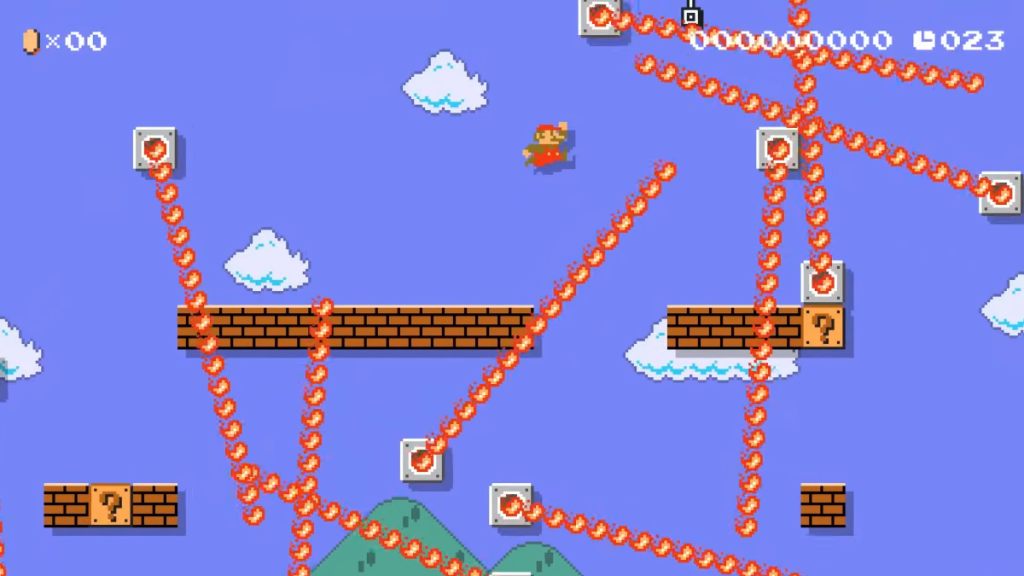 Spinning fire bar Super Mario Maker