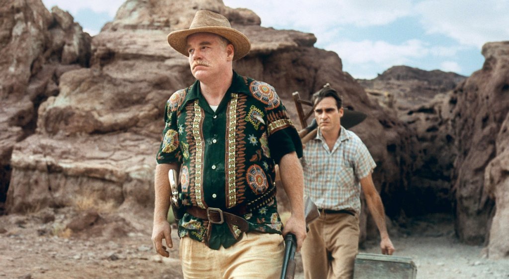 Philip Seymour Hoffman and Joaquin Phoenix in The Master