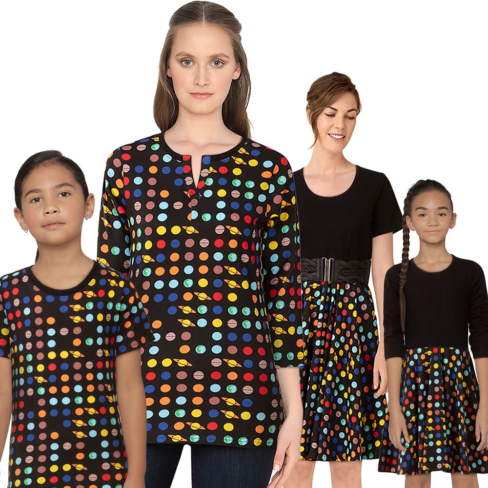 Planet dresses and shirts from Svaha
