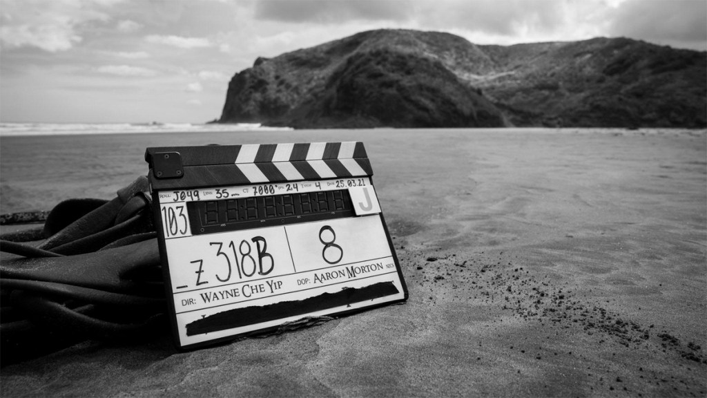 Wayne Che Yip's name on a Lord of the Rings clapperboard.