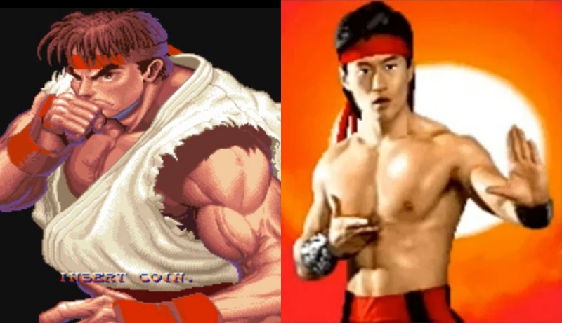 Ryu from Street Fighter and Liu Kang from Mortal Kombat