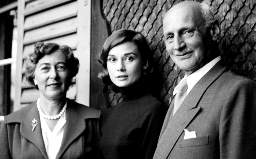 Audrey HEpburn with Otto Frank, father of Anne Frank
