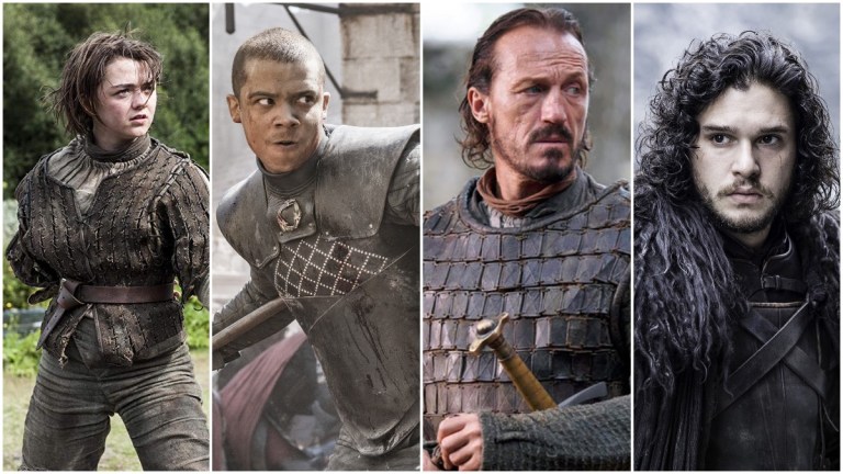 Arya Stark, Grey Worm, Bronn, Jon Snow