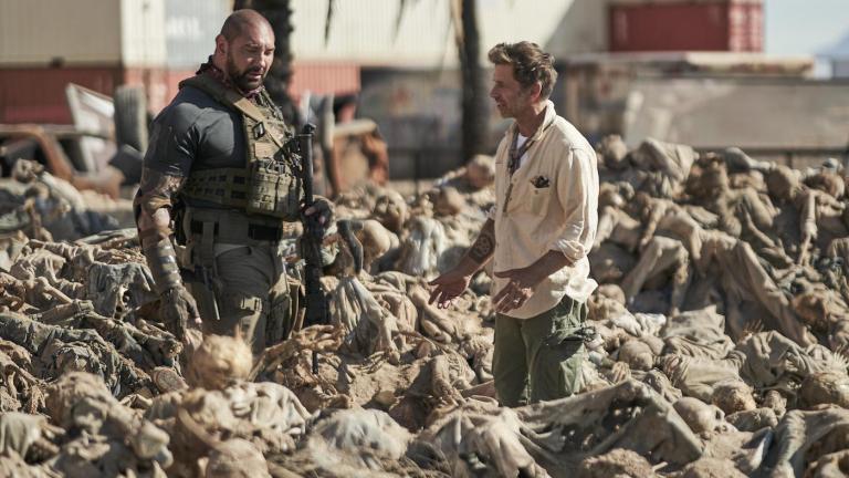 Zack Snyder and Dave Bautista on Army of the Dead Set