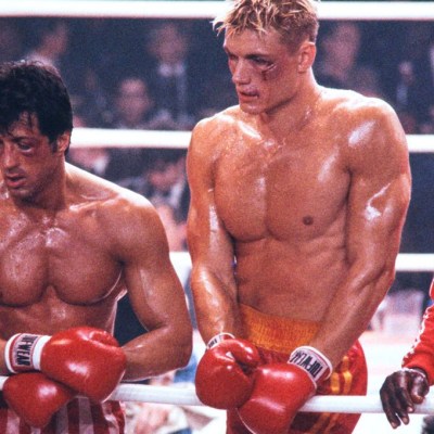Rocky IV: Sylvester Stallone and Dolph Lundgren.